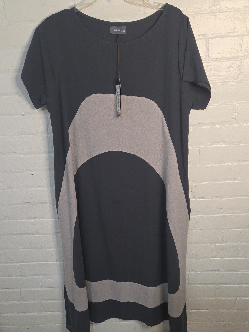 Women’s Colorblock Short-Sleeve Dress — Gray/Light Gray